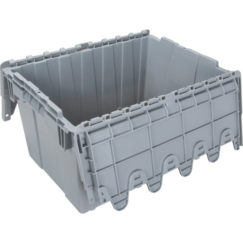 Contenant de distribution en plastique avec dessus basculant, 21,65" x 15,5" x 12,5", Gris Haskins Industrial Inc.
