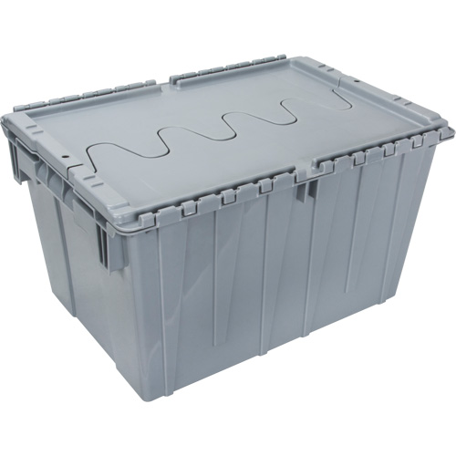 Contenant de distribution en plastique avec dessus basculant, 21,65" x 15,5" x 12,5", Gris Haskins Industrial Inc.