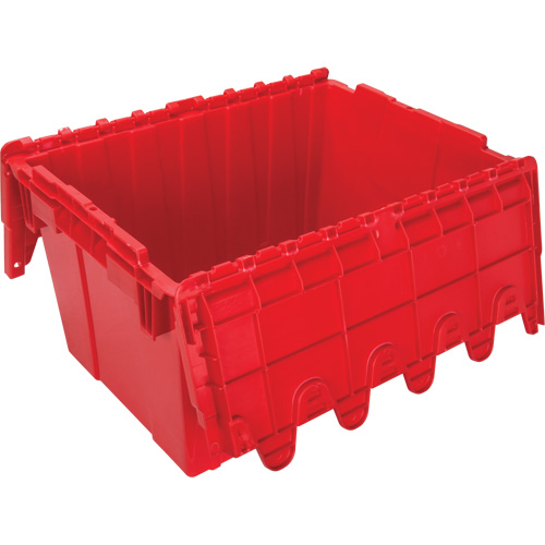 Contenant de distribution en plastique avec dessus basculant, 21,65" x 15,5" x 12,5", Rouge Haskins Industrial Inc.