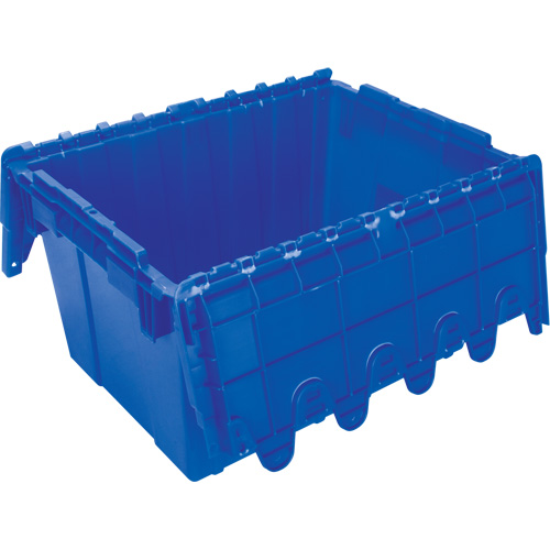 Flip Top Plastic Distribution Container, 21.65" x 15.5" x 12.5", Blue Haskins Industrial Inc.