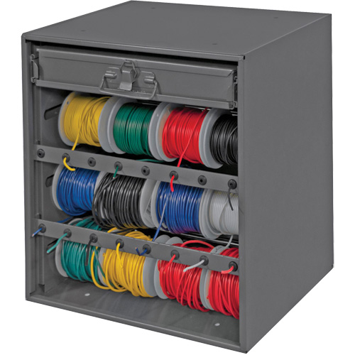Wire and Terminal Storage Cabinet, Steel, 1 Drawers, 15-9/16" x 11-7/8" x 16-3/8", Grey Haskins Industrial Inc.