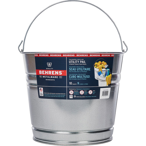 Seau, Acier galvanis&eacute;, 9 L Haskins Industrial Inc.