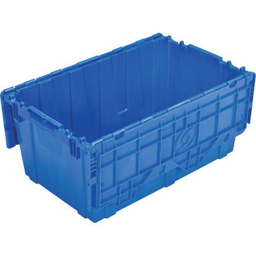 FP243C FliPak Nestable Tote, 26.9" x 16.9" x 12.1", Blue Haskins Industrial Inc.