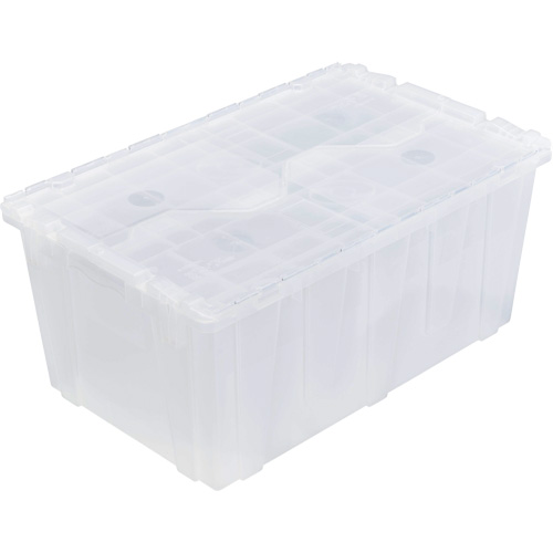 FP243C FliPak Nestable Tote, 26.9" x 16.9" x 12.1", Clear Haskins Industrial Inc.
