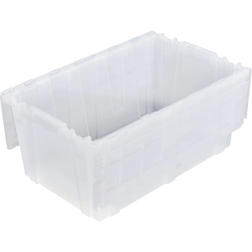 FP243C FliPak Nestable Tote, 26.9" x 16.9" x 12.1", Clear Haskins Industrial Inc.