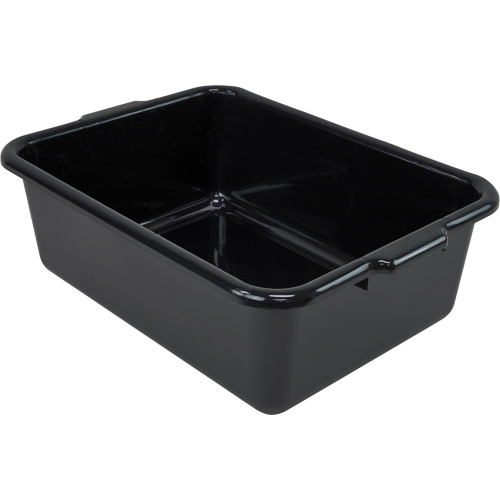 All-Purpose Flat-Bottom Storage Tub, 7" H x 15" D x 21" L, Plastic, Black Haskins Industrial Inc.