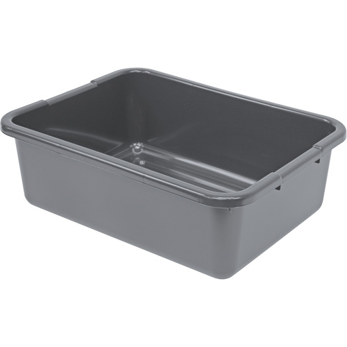 All-Purpose Ribbed-Bottom Storage Tub, 7" H x 15" D x 21" L, Plastic, Grey Haskins Industrial Inc.