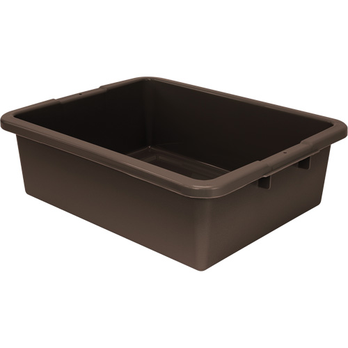 All-Purpose Ribbed-Bottom Storage Tub, 7" H x 17" D x 22" L, Plastic, Brown Haskins Industrial Inc.