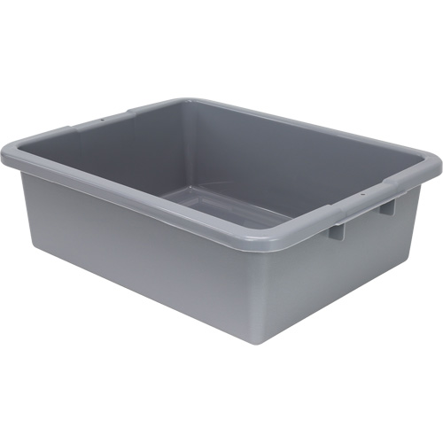 All-Purpose Ribbed-Bottom Storage Tub, 7" H x 17" D x 22" L, Plastic, Grey Haskins Industrial Inc.