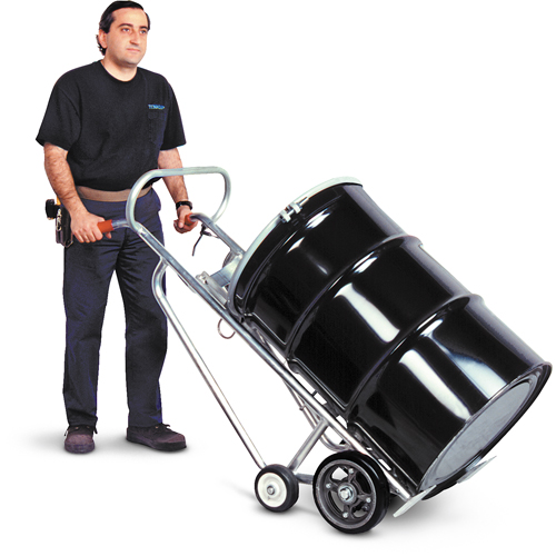 Drum Truck with Hand Brake, Aluminum Construction, 25 - 55 US Gal. (20 - 45 Imperial Gal.) Haskins Industrial Inc.