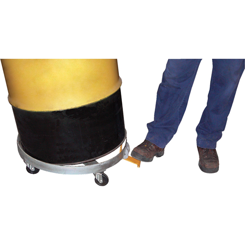 Tilting Drum Dollies, Steel, 900 lbs. Capacity, 23-1/2" Diameter, Hard Rubber Casters Haskins Industrial Inc.