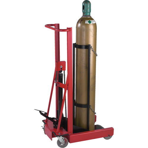 &eacute;l&eacute;vateur hydraulique pour cylindre, Roues Caoutchouc, Base de 12" la x 20" lo, 300 lb Haskins Industrial Inc.