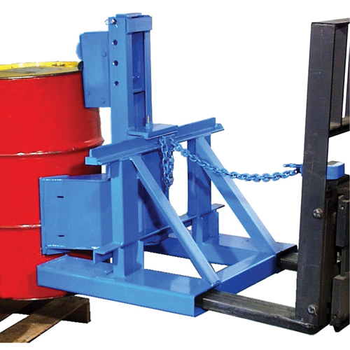 Manipulateur de barils MORSPEED 1500 pour chariot &eacute;l&eacute;vateur, Pour 55 gal. US (45 gal. imp.) Haskins Industrial Inc.