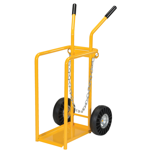 Gas Cylinder Cart, Mold-on Rubber Wheels, 9-13/16" W x 16" L Base, 150 lbs. Haskins Industrial Inc.
