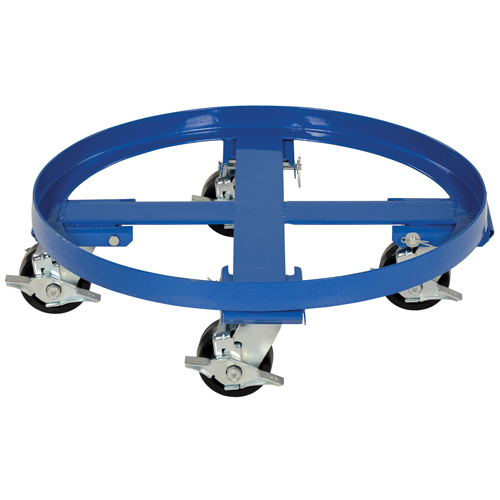 Socle roulant robuste pour baril, Acier, Capacit&eacute;e 2000 lb, Diam&egrave;tre 24-1/8", Roue en Ph&eacute;nolique Haskins Industrial Inc.