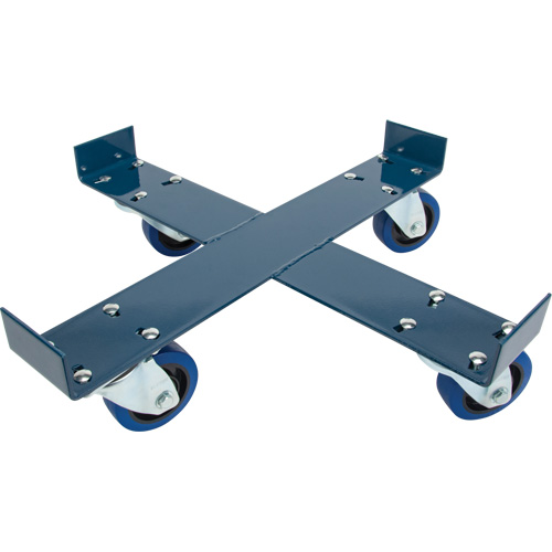 Drum Dolly, Steel, 1400 lbs. Capacity, 24" Diameter, Blue Elastic Casters Haskins Industrial Inc.