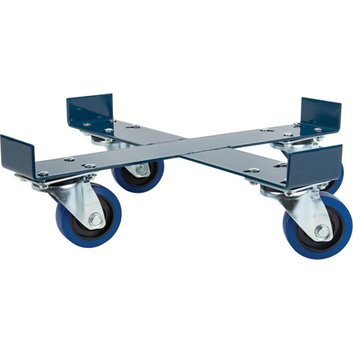 Drum Dolly, Steel, 1400 lbs. Capacity, 24" Diameter, Blue Elastic Casters Haskins Industrial Inc.
