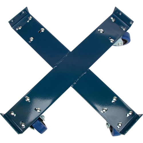 Drum Dolly, Steel, 1400 lbs. Capacity, 24" Diameter, Blue Elastic Casters Haskins Industrial Inc.