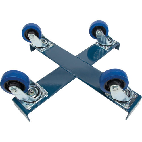 Drum Dolly, Steel, 1400 lbs. Capacity, 24" Diameter, Blue Elastic Casters Haskins Industrial Inc.