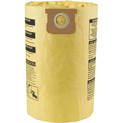 Sacs filtrants pour d&eacute;bris secs jetables &agrave; haute efficacit&eacute; de type J, 15 - 22 gal US Haskins Industrial Inc.