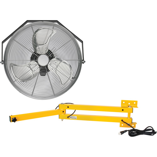 Industrial Workstation Fan Kit with Double Locking Arm, Industrial, 18" Dia., 3 Speeds Haskins Industrial Inc.