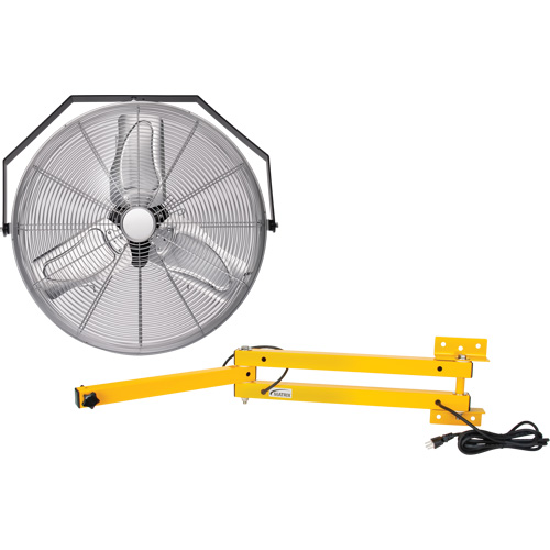 Industrial Workstation Fan Kit with Double Locking Arm, Industrial, 24" Dia., 3 Speeds Haskins Industrial Inc.