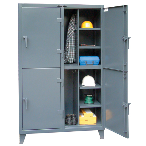 CASIER,50"LAX24"PX72"H,4PORTES, Acier, 8 Tablettes, 72" h x 50" la x 24" P, Gris Haskins Industrial Inc.