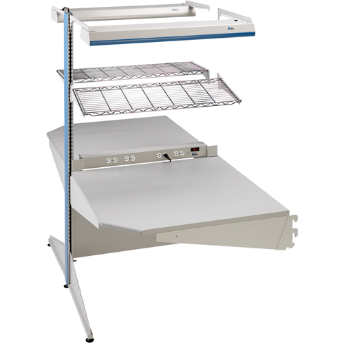Postes de travail modulaires ergonomiques - Exemples de configurations - A-DC Ajouts de coin &agrave; deux c&ocirc;t&eacute;s, 36" la x 56" p x 84" h, Ajout de coin &agrave; deux c&ocirc;t&eacute;s Haskins Industrial Inc.