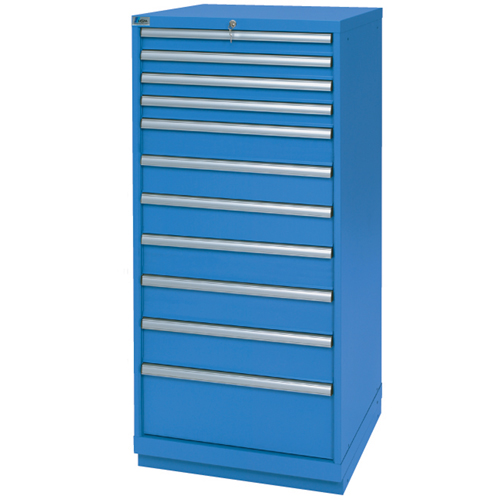 Armoires de rangement avec tiroirs, 11 tiroirs, 28-1/4" la x 28-1/2" p x 59-1/2" h, Bleu brillant Haskins Industrial Inc.