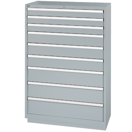 Drawer Cabinets, 9 Drawers, 40-1/4" W x 22-1/2" D x 59-1/2" H, Grey Haskins Industrial Inc.