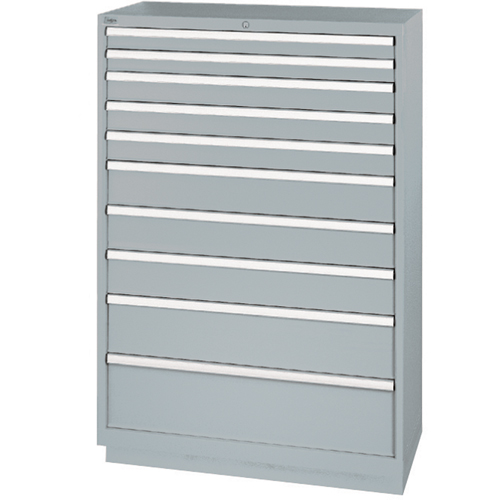 Drawer Cabinets, 10 Drawers, 40-1/4" W x 22-1/2" D x 59-1/2" H, Grey Haskins Industrial Inc.