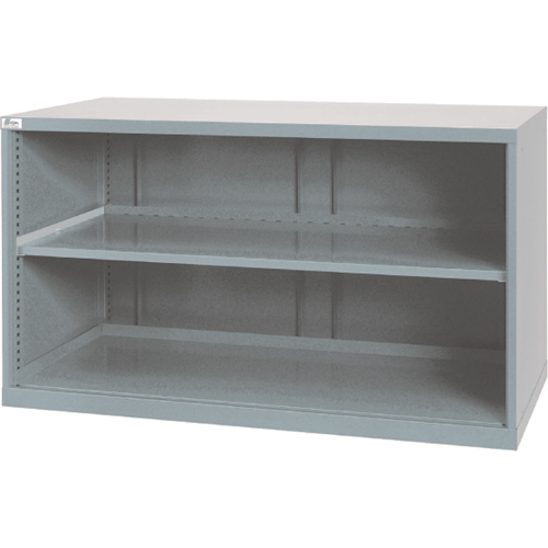 Shelf Cabinets, Steel, 33-1/2" H x 56-1/2" W x 28-1/2" D, Light Grey Haskins Industrial Inc.