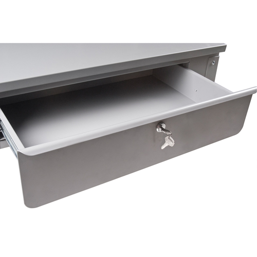 Wall-Mounted Shop Desk, 34-1/2" W x 28" D x 31" H, Grey Haskins Industrial Inc.