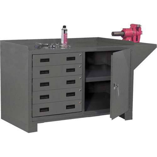 Stationary Workstation, Steel Surface, 60-1/8" W x 24-1/4" D x 36-1/4" H Haskins Industrial Inc.