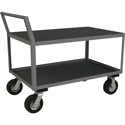 Low Profile Instrument Cart, 2 Tiers, 24-1/4" W x 51" D x 40-15/16" H, 1200 lbs. Cap. Haskins Industrial Inc.