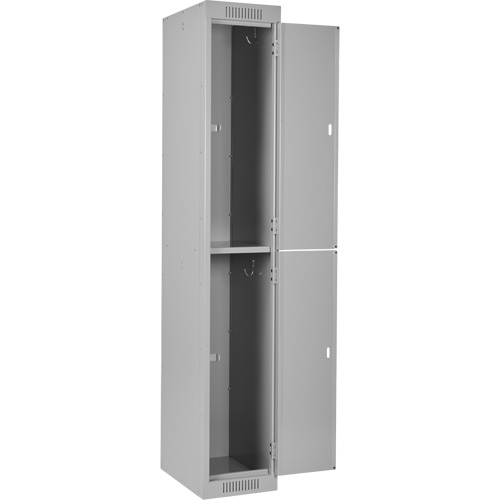 Clean Line Lockers, 2 -tier, Bank of 4, 48" x 18" x 72", Steel, Grey, Rivet (Assembled) Haskins Industrial Inc.