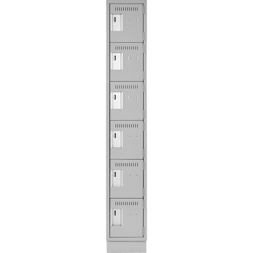 Clean Line Lockerette, 6 -tier, 12" x 18" x 76", Steel, Grey, Rivet (Assembled) Haskins Industrial Inc.