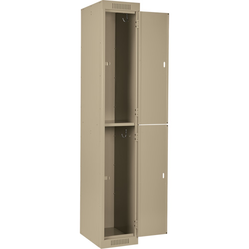 Clean Line Lockers, 2 -tier, Bank of 4, 48" x 18" x 72", Steel, Beige, Rivet (Assembled) Haskins Industrial Inc.