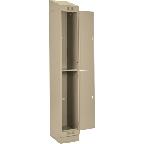 Clean Line Lockers, 2 -tier, Bank of 4, 48" x 18" x 82", Steel, Beige, Rivet (Assembled) Haskins Industrial Inc.