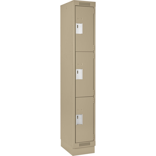 Casiers Clean Line, 3 niveaux, 12" x 18" x 76", Acier, Beige, Rivet (assembl&eacute;) Haskins Industrial Inc.