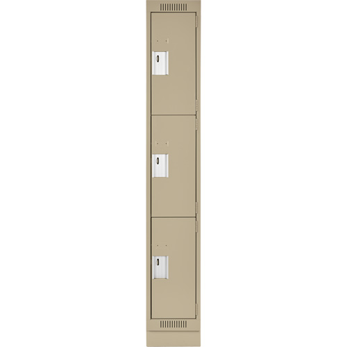 Casiers Clean Line, 3 niveaux, 12" x 18" x 76", Acier, Beige, Rivet (assembl&eacute;) Haskins Industrial Inc.