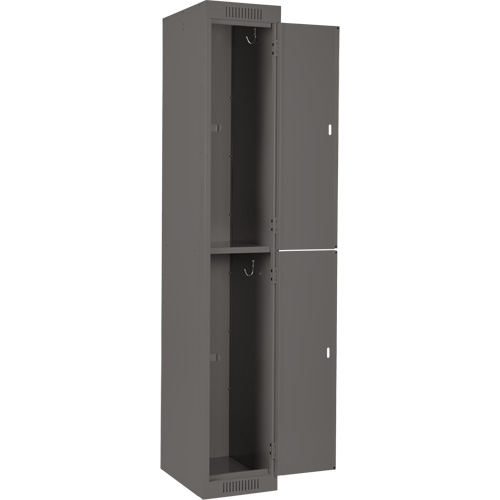 Clean Line Lockers, 2 -tier, Bank of 4, 48" x 18" x 72", Steel, Charcoal, Rivet (Assembled) Haskins Industrial Inc.