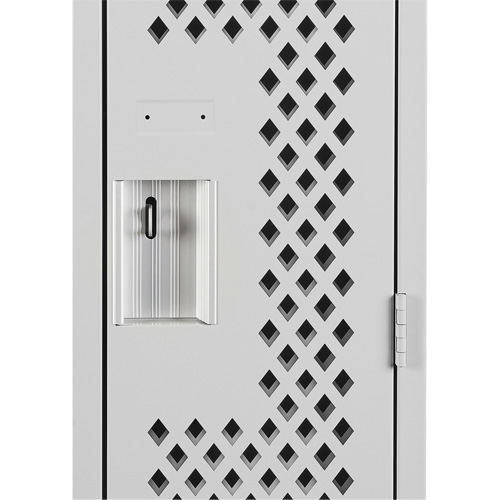 Clean Line Lockers, Bank of 3, 36" x 15" x 72", Steel, Grey, Rivet (Assembled), Perforated Haskins Industrial Inc.