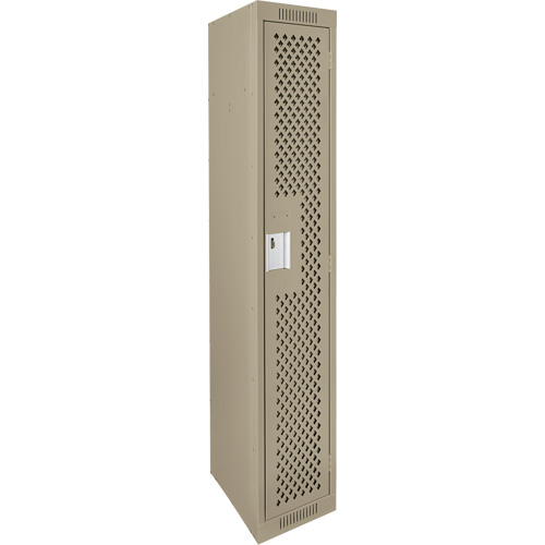 Clean Line Lockers, 12" x 12" x 72", Steel, Beige, Rivet (Assembled), Perforated Haskins Industrial Inc.