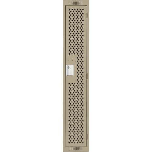 Clean Line Lockers, 12" x 12" x 72", Steel, Beige, Rivet (Assembled), Perforated Haskins Industrial Inc.