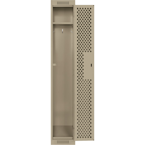 Clean Line Lockers, 12" x 12" x 72", Steel, Beige, Rivet (Assembled), Perforated Haskins Industrial Inc.