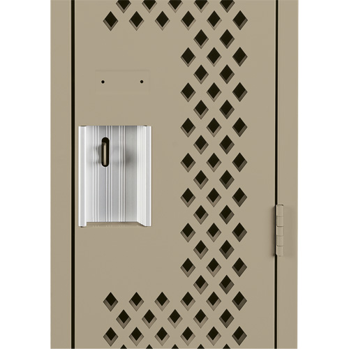 Clean Line Lockers, Bank of 3, 36" x 12" x 72", Steel, Beige, Rivet (Assembled), Perforated Haskins Industrial Inc.