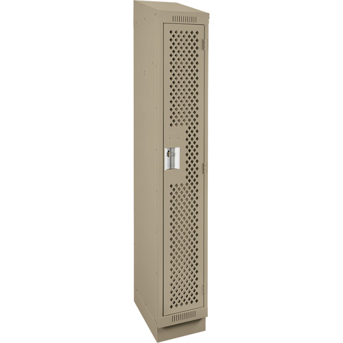 Clean Line Lockers, 12" x 18" x 82", Steel, Beige, Rivet (Assembled), Perforated Haskins Industrial Inc.