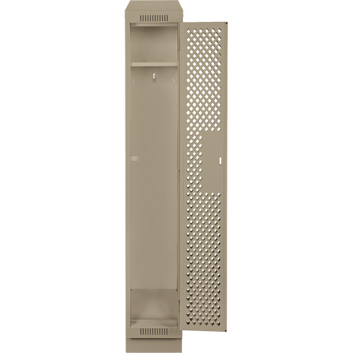 Clean Line Lockers, 12" x 18" x 82", Steel, Beige, Rivet (Assembled), Perforated Haskins Industrial Inc.