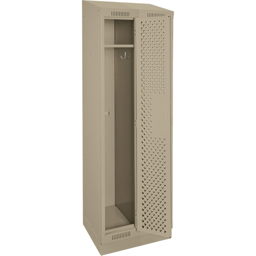 Clean Line Lockers, Bank of 2, 24" x 18" x 82", Steel, Beige, Rivet (Assembled), Perforated Haskins Industrial Inc.